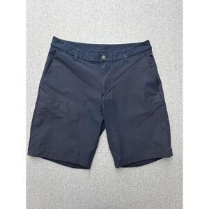 Lululemon ABC Shorts Mens 31 Navy Blue Chino Stretch Flat Front Golf Casual